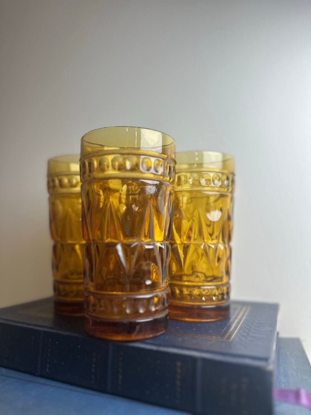 Indiana Glass Colony Park Lane Amber Tumbler Glass
Set Of 4